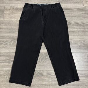 Dockers Men Classic Fit Black Straight Leg Relaxed Fit Casual Pants W36‎ L30
